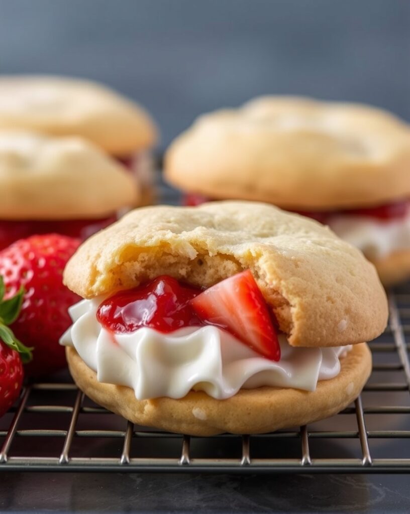A-decadent-sandwich-cookie-filled-with-cloudlike-frosting-and-strawberry-compote